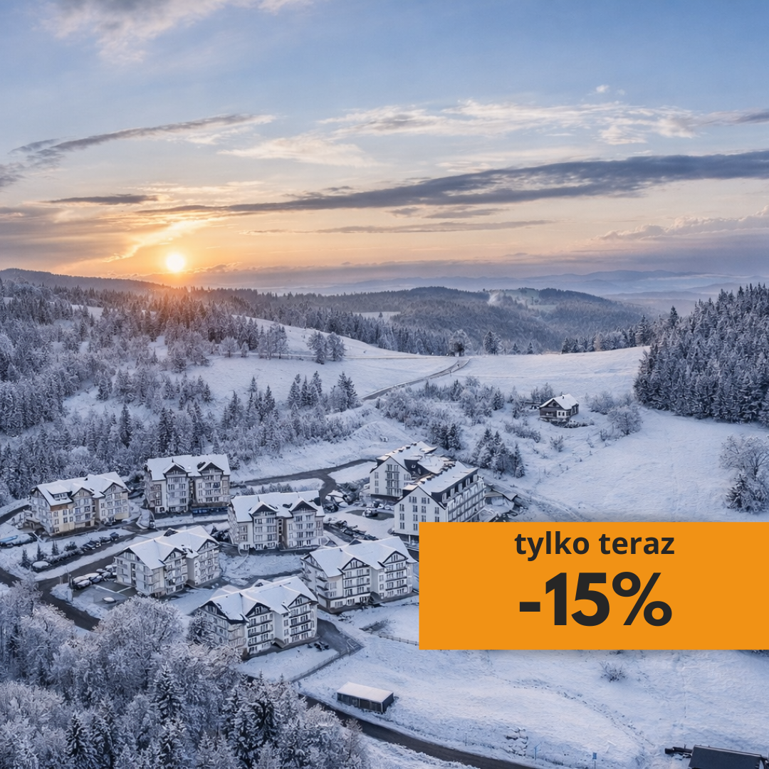 grupa domów w zaśnieżonym krajobrazie